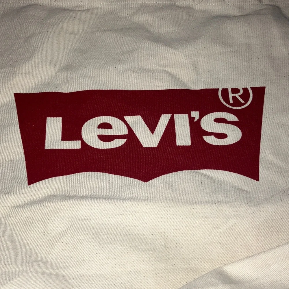 Levi's Cream Canvas Tote with Red‎ Logo 15x15